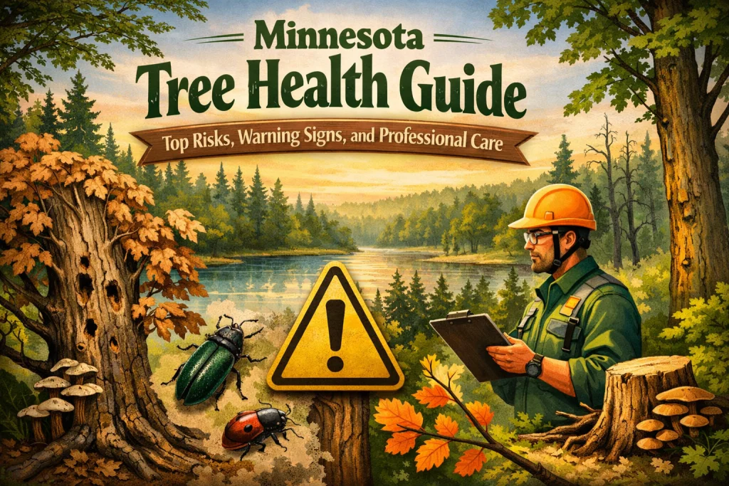 A diverse range of trees in Minnesota showcasing their health and beauty.
